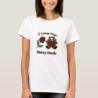 T-shirt Je t'aime Beary beaucoup de nounours avec le coeur