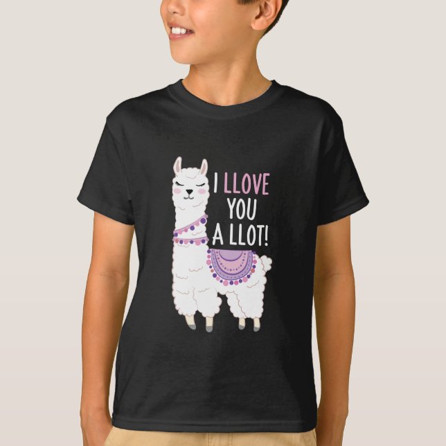T-shirt Je t'aime beaucoup - Drôle Llama (Devant)