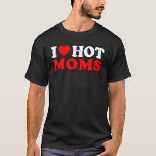 T-shirt Je T'Aime Chaud Moms Coeur Rouge Retro Citation Dr