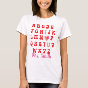 T-shirt Je T'Aime Chemise Alphabet