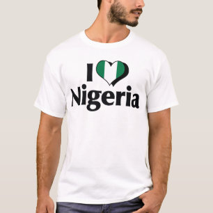 T-shirt Je T'aime Chemise Drapeau Nigeria