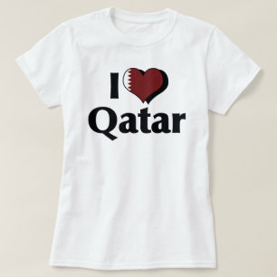 T-shirt Je T'aime Chemise Drapeau Qatar