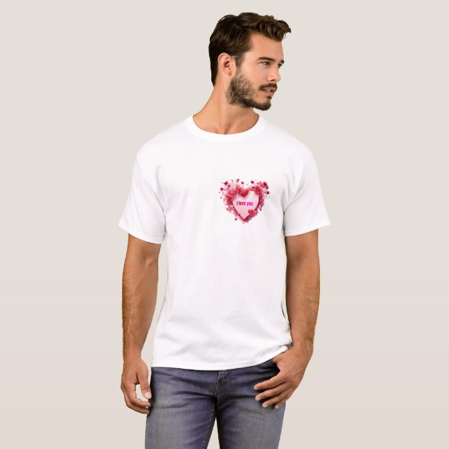 T-shirt Je t'aime. Cœur (Devant entier)