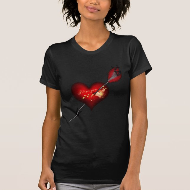 T-shirt Je t'aime coeur et flèche (Devant)