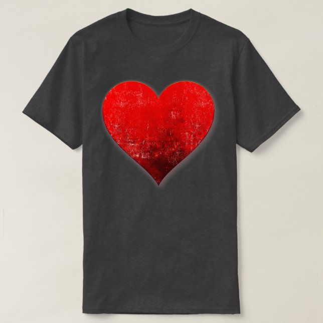 T-shirt Je t'aime Coeur Rouge Valentines Jour Emoticon (Design devant)