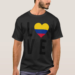T-shirt Je T'aime Colombie Drapeau Carte Fierté Colombienn
