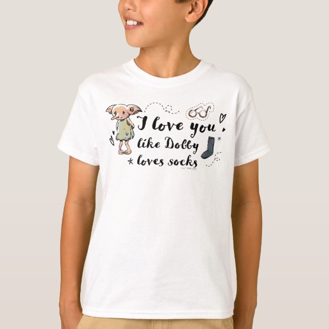 T-shirt Je t'aime comme Dobby aime les chaussettes (Devant)