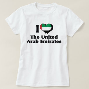 T-shirt Je T'aime Émirats Arabes Unis Maillot de Drapeau
