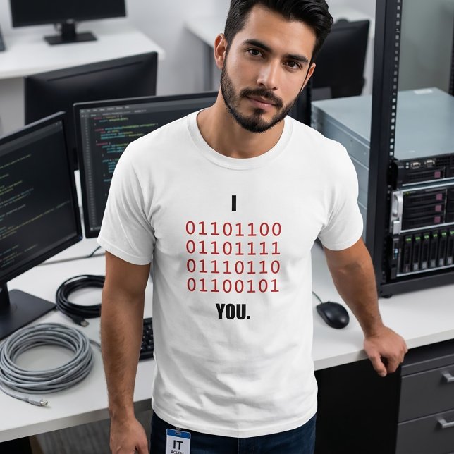 T-shirt Je t'aime en code binaire Programmeur Full Stack I (Créateur téléchargé)