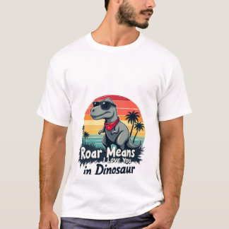 T-shirt je t'aime en dinosaure
