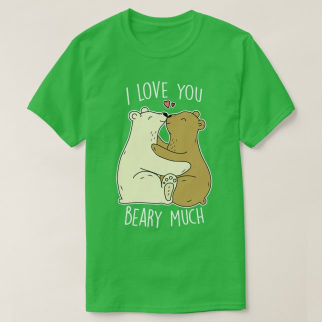 T-shirt Je T'Aime Faire Beurre Beaucoup Mignonnes Ours Val (Design devant)