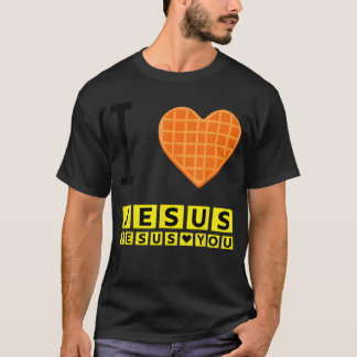 T-shirt Je t'aime Jésus Cœur de gaufre Drôle de petit déje