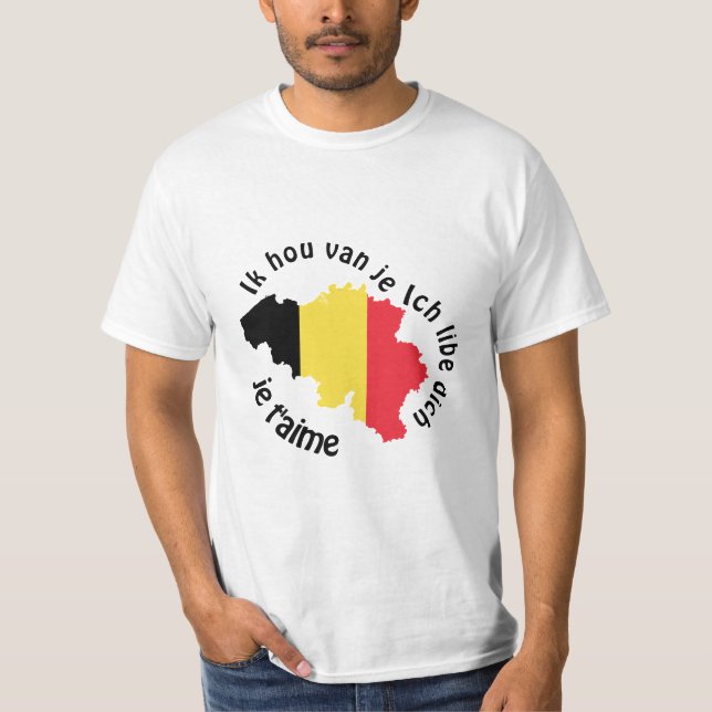 T-shirt je t'aime la Belgique (Devant)