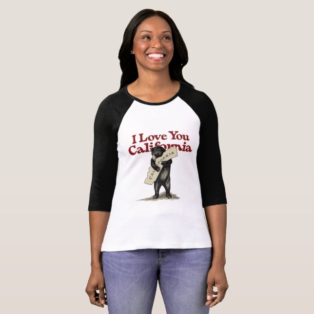 T-shirt Je t'aime la Californie (Devant entier)