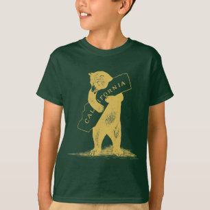 T-shirt Je t'aime la Californie--Vert et or