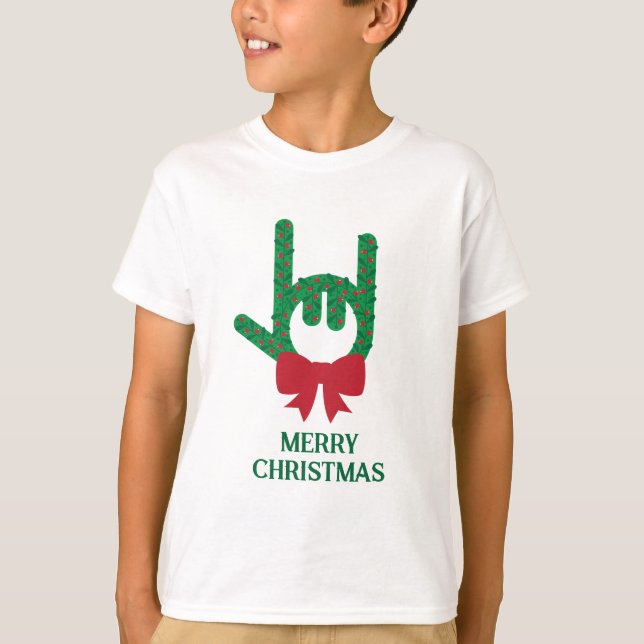 T-shirt Je t'aime la couronne de Noël (Devant)