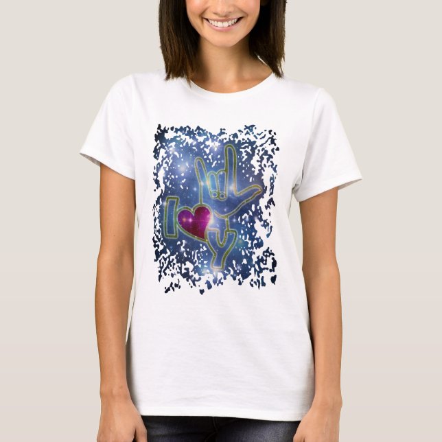 T-shirt JE T'AIME/langue des signes (Devant)