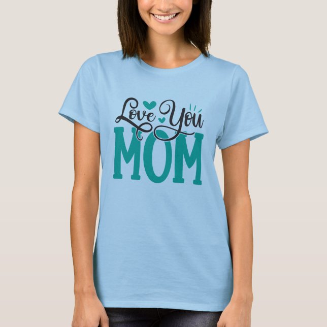 T-shirt Je t'aime Maman Chemise, Maman Chemise Amour, Fête (Devant)