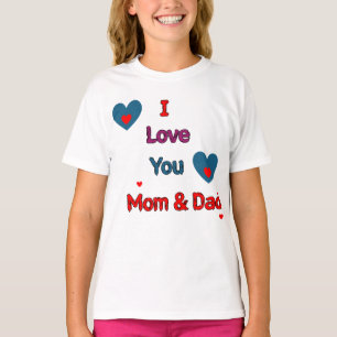 T-shirt Je t'aime maman et papa mignonne conception de coe