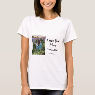 T-shirt Je t'aime mère jour élégant ajouter photo texte