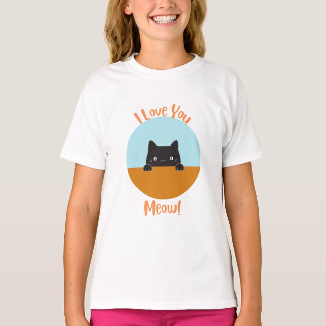 T-shirt Je t'aime miaou ! (Devant)