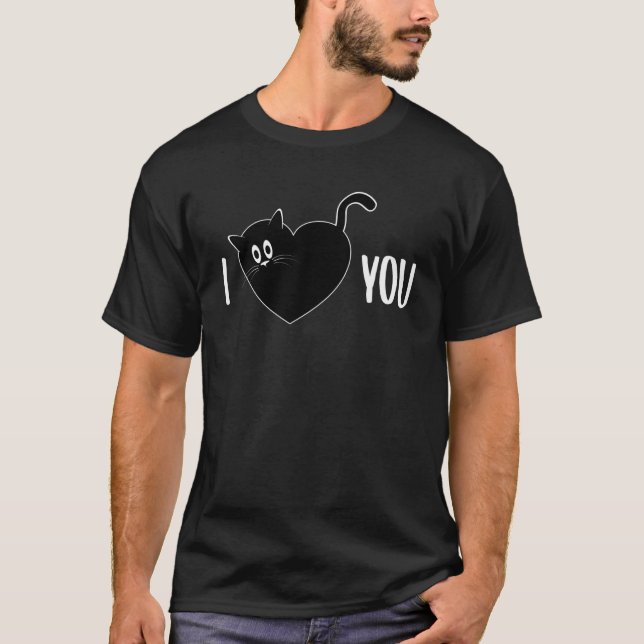 T-shirt Je t'aime mignonne Valentine's Day Chat (Devant)