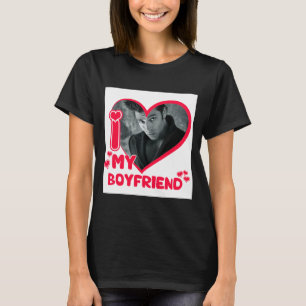 T-shirt Je T'aime Mon Petit Ami Photo Personnalisée Cœur A