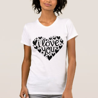 T-shirt Je T'Aime, Noir