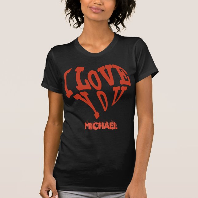 T-shirt Je t'aime noir (Devant)