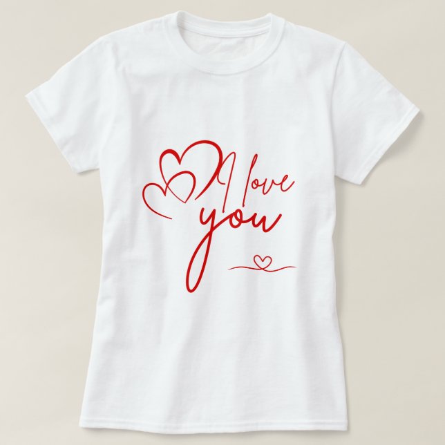 T-shirt Je T'Aime Oeuvre Artistique | Saint-Valentin roman (Design devant)