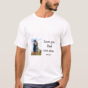 T-shirt Je t'aime papa fête des pères élégant ajouter phot