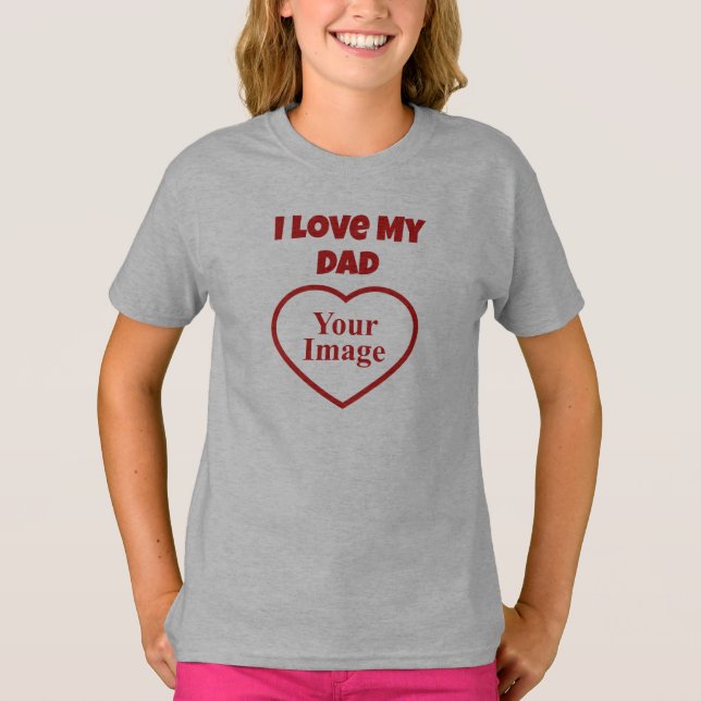 T-shirt Je T'aime Papa Photo (Devant)