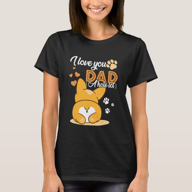 T-shirt Je T'Aime Papa Un Trou Lot Chat Papa Fête Du Père (Devant)