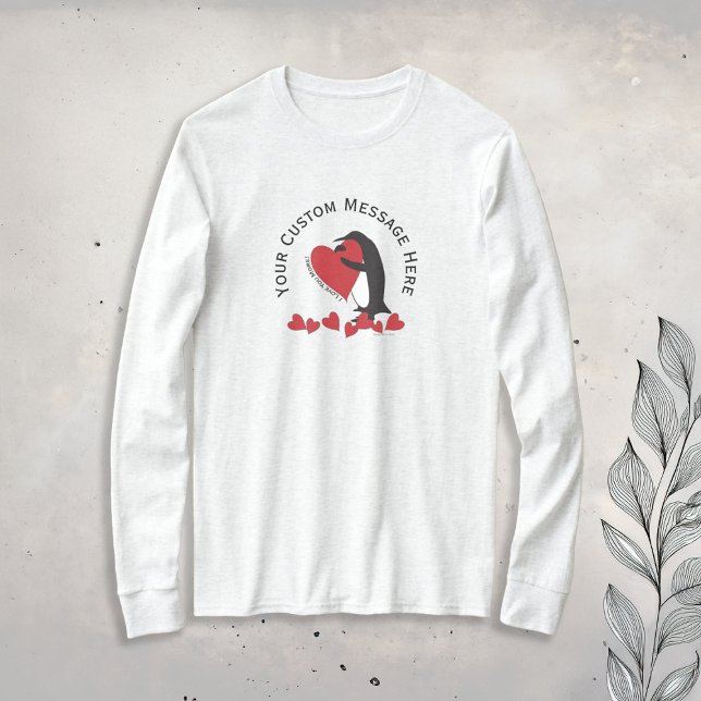T-shirt Je T'Aime Plus ! Pingouin drôle mignon et coeur ro (Créateur téléchargé)