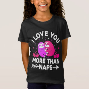 T-Shirt Je t'aime plus que des fentes roses et violettes