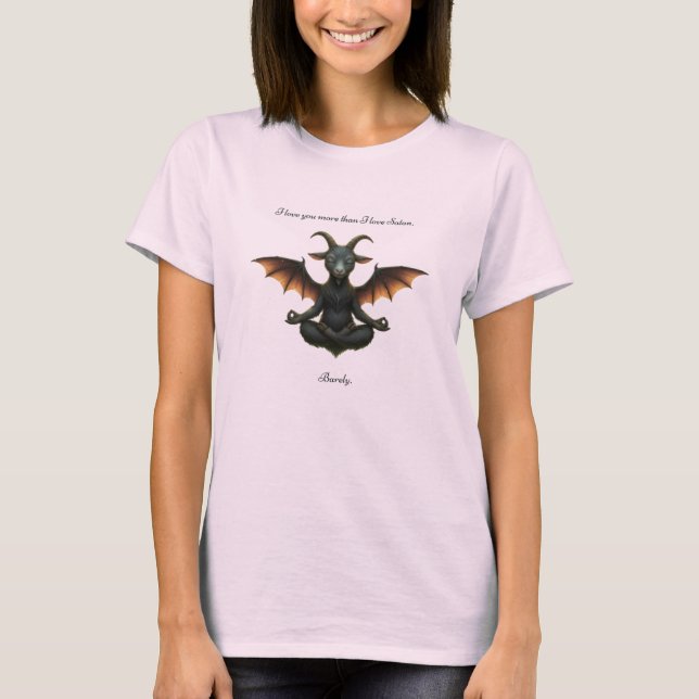 T-shirt Je t'aime plus que je n'aime Satan Funny Goth (Devant)