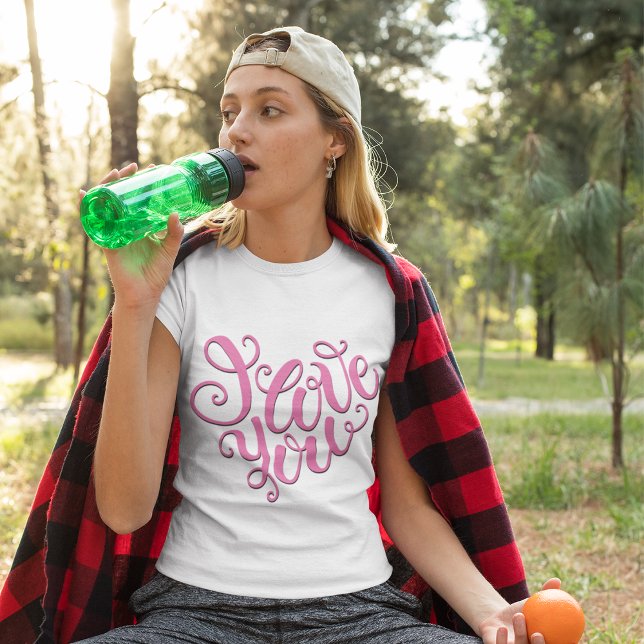 T-shirt Je t'aime rose (Créateur téléchargé)