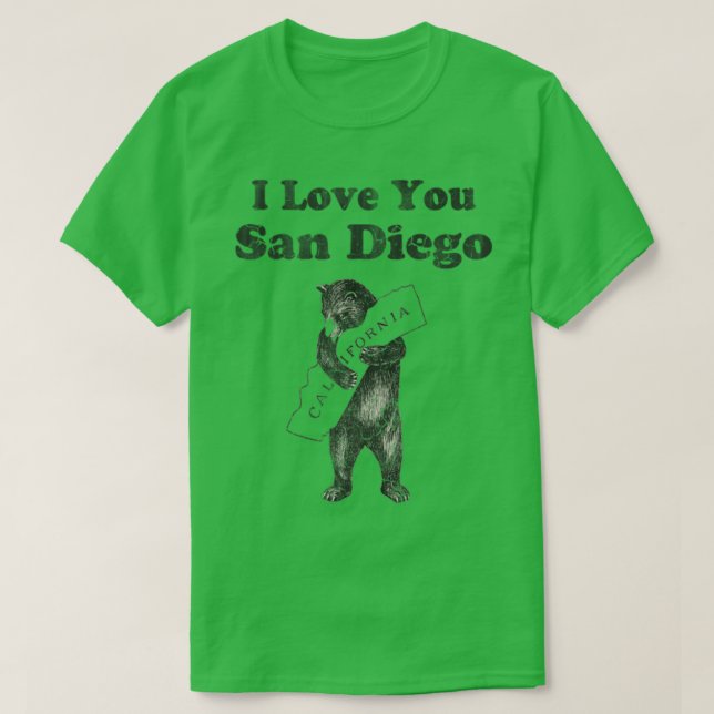 T-shirt Je T'Aime San Diego Californie (Design devant)