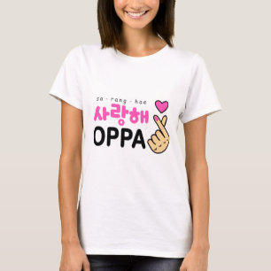 T-shirt Je t'aime signe de coeur d'Oppa