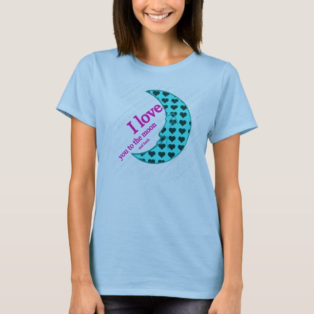 T-shirt Je t'aime sur la lune et le tee-shirt du dos (Devant)