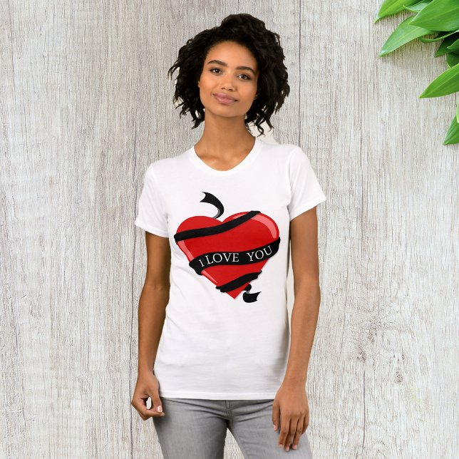 T-shirt Je T'Aime T-Shirt, T-Shirt, Femme Du Coeur Rouge (Créateur téléchargé)