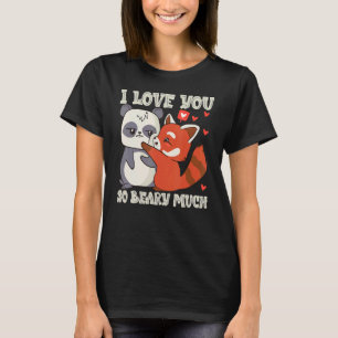 T-shirt Je T'Aime Tellement Béarder Beaucoup Panda Rouge M