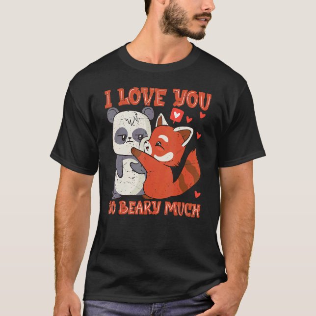 T-shirt Je T'Aime Tellement Béarder Beaucoup Rouge Panda C (Devant)