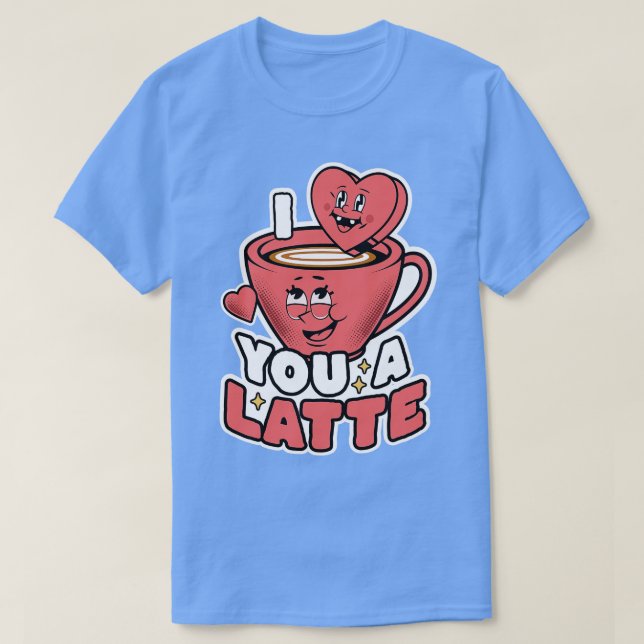 T-shirt Je T'Aime Un Café Latte Coeur Latte Cute Valenti (Design devant)