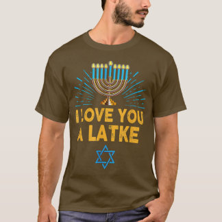 T-shirt Je T'Aime Un Latke Drôle Menorah Hanoukka Cadeau T