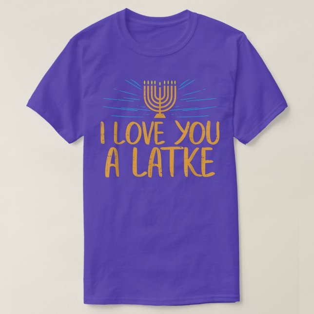 T-shirt Je T'Aime Un Latke Drôle Pun Juif Hanoukka Chanu (Design devant)