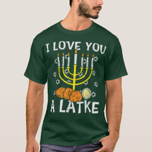 T-shirt Je T'Aime Un Latke Menorah Juif Hanoukka Chanuka