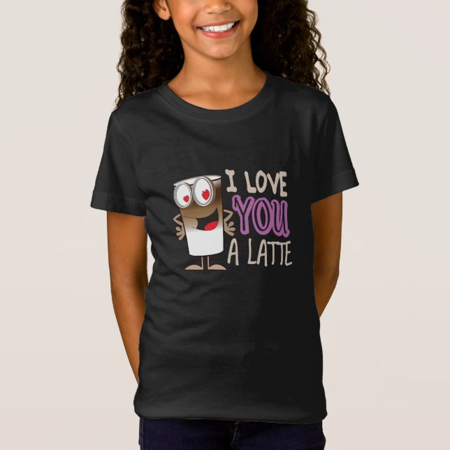 T-Shirt Je t'aime un latte (Devant)