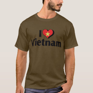 T-shirt Je T'aime Vietnam Chemise Drapeau
