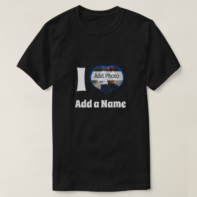 T-shirt Je t'aime vous ajouter Nom photo mignonne moderne (Design devant)